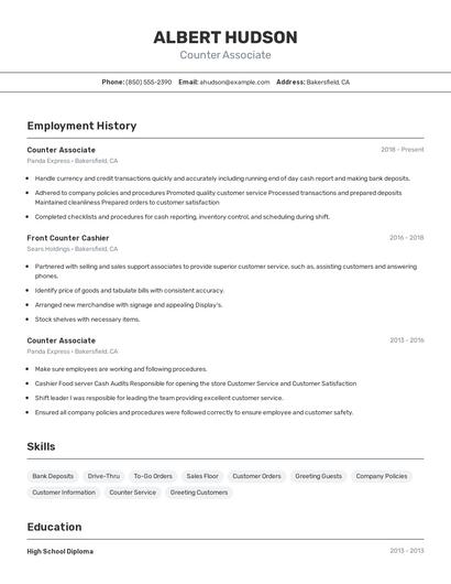 Resume example 2