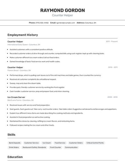 Resume example 2