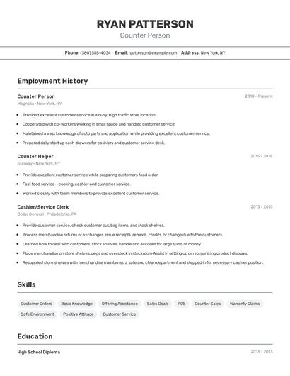 Resume example 2