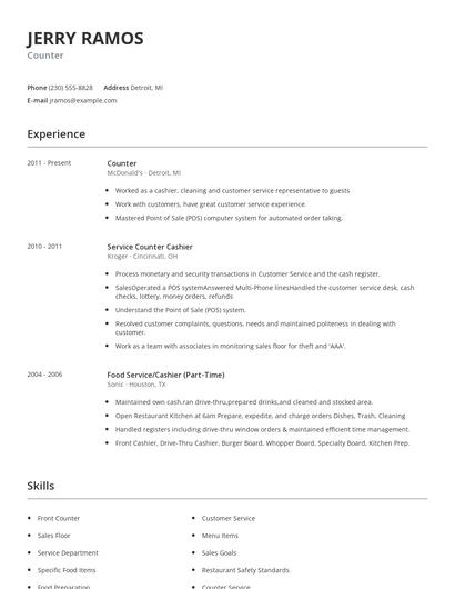Counter Resume