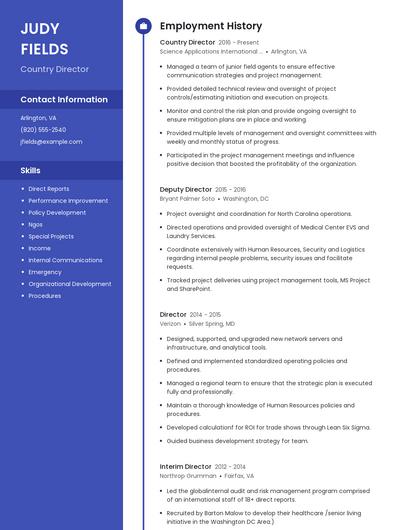 Country Director Resume