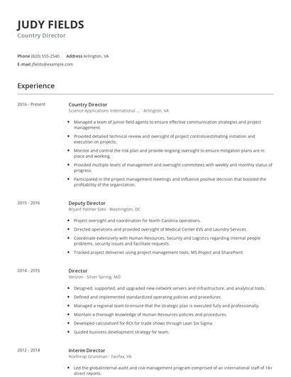 Country Director Resume