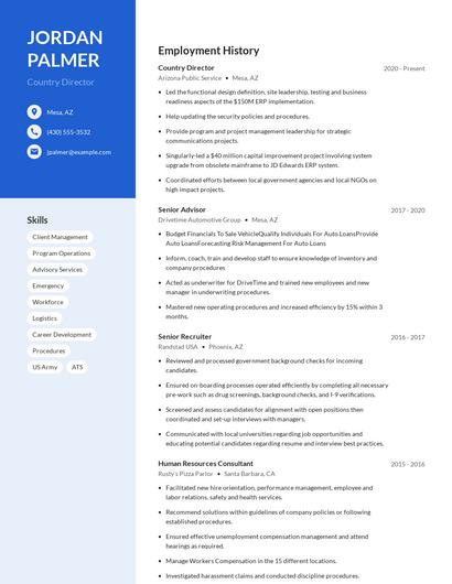 Country Director Resume
