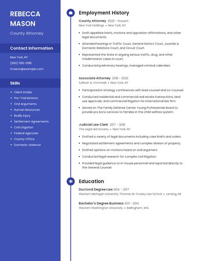 County Attorney Resume