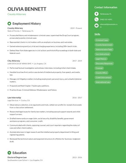 County Attorney Resume