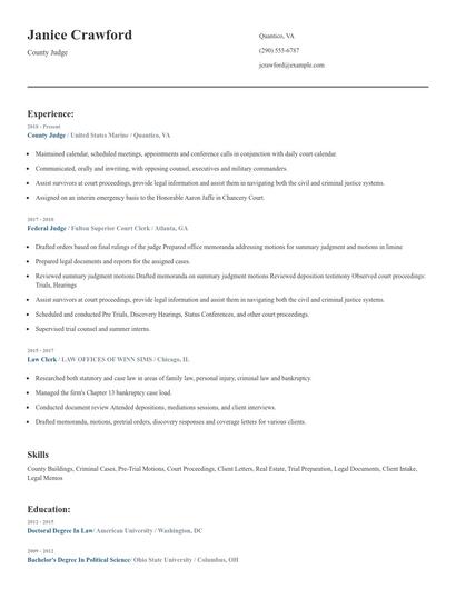 County Judge Resume