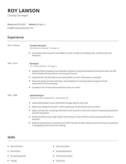 County Surveyor Resume