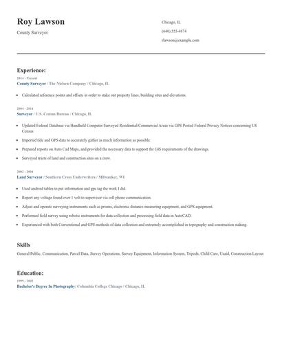 County Surveyor Resume