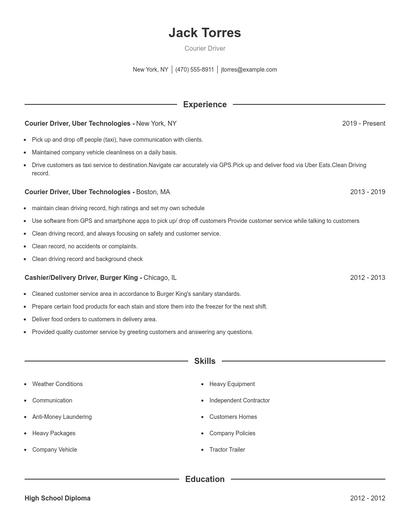 Resume example 1