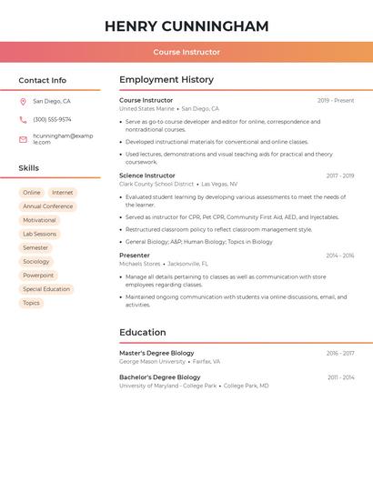 Resume example 3