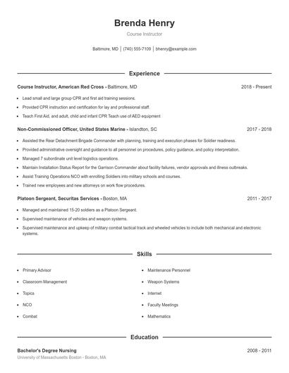 Resume example 1