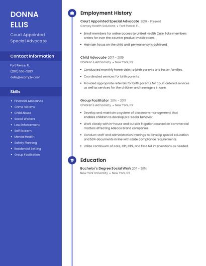 Court Appointed Special Advocate Resume