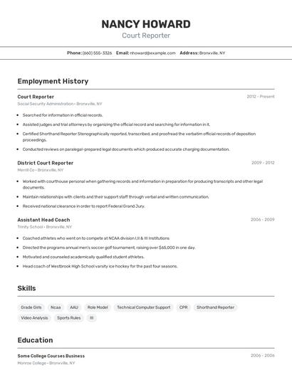 Resume example 2