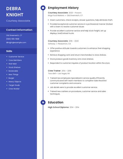 Courtesy Associate Resume