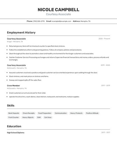 Resume example 2