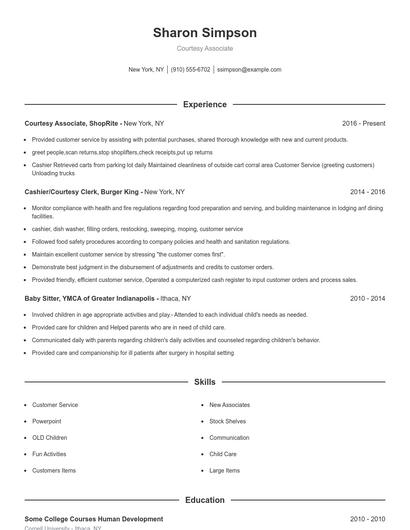 Resume example 1