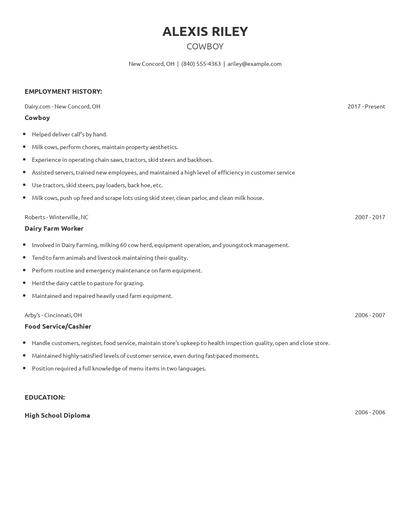 Cowboy Resume