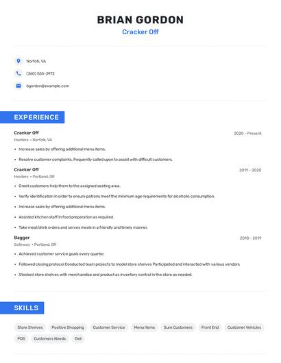 Cracker Off Resume