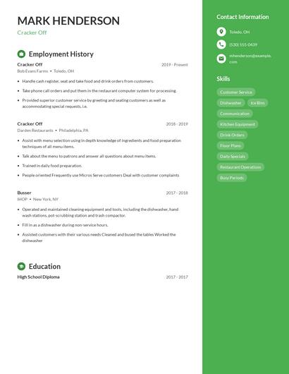 Cracker Off Resume