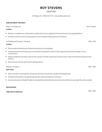 Crafter Resume