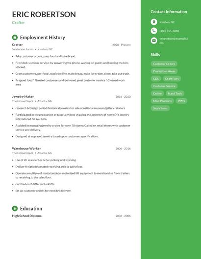 Crafter Resume