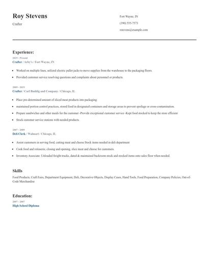 Crafter Resume