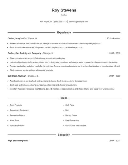 Crafter Resume
