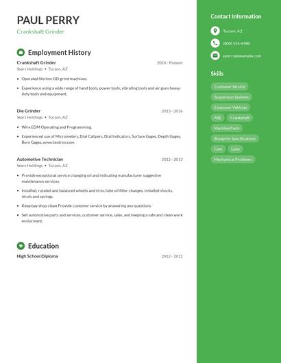 Crankshaft Grinder Resume