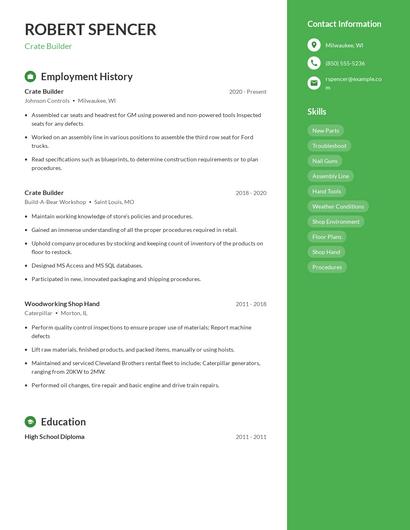 Crate Builder Resume