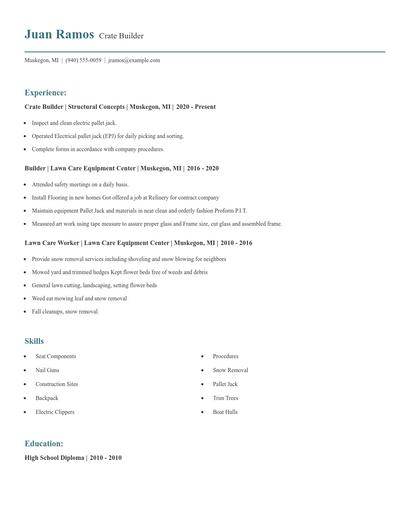 Crate Builder Resume