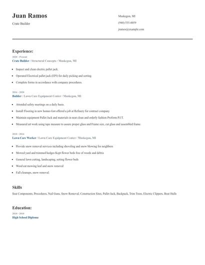 Crate Builder Resume