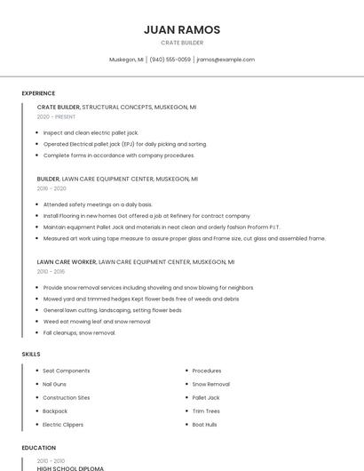 Crate Builder Resume