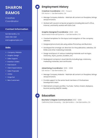 Creative Coordinator Resume