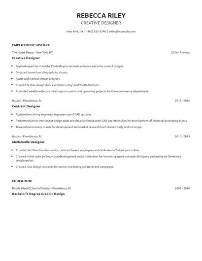 Creative Designer Resume