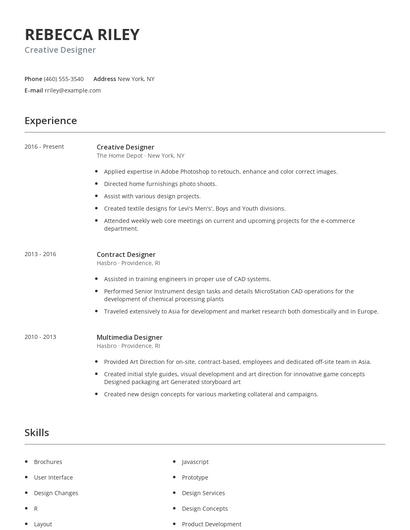 Creative Designer Resume