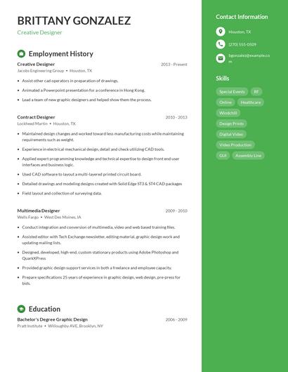 Creative Designer Resume