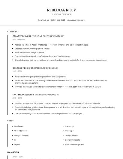 Creative Designer Resume
