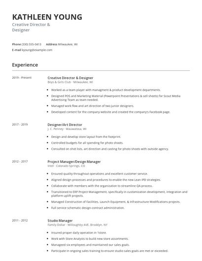 Creative Director & Designer Resume