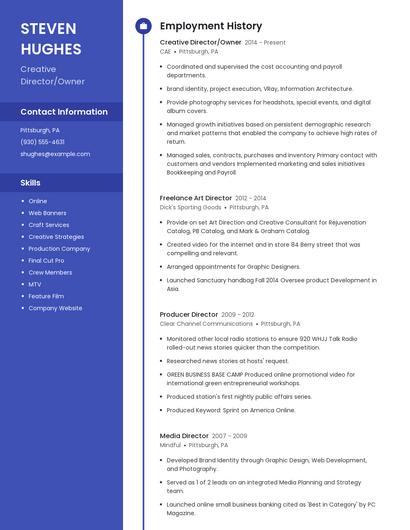 Creative Director/Owner Resume