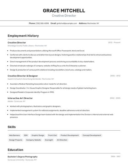 Resume example 2