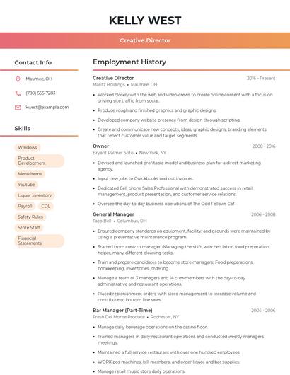 Creative Director Resume