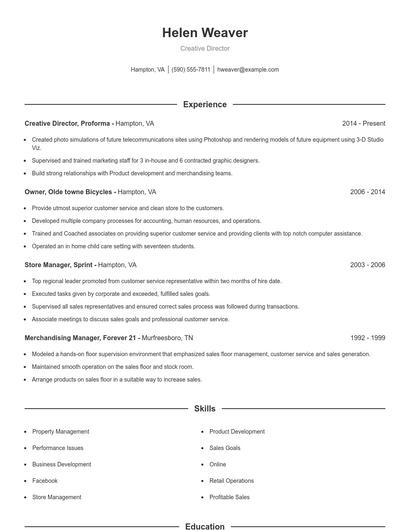 Resume example 1