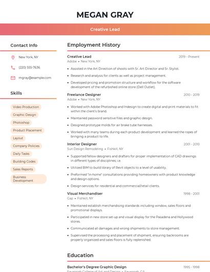 Creative Lead Resume