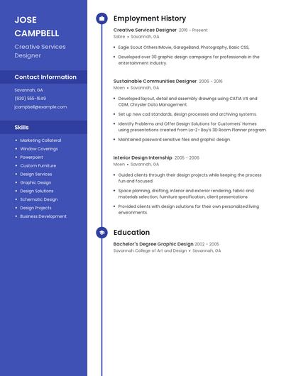 Creative Services Designer Resume