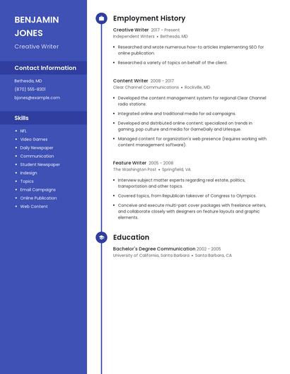 Creative Writer Resume