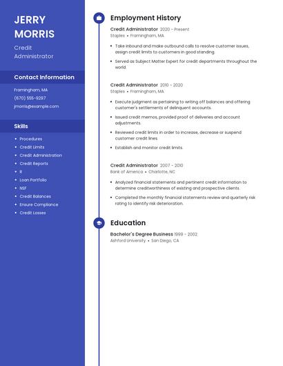Credit Administrator Resume