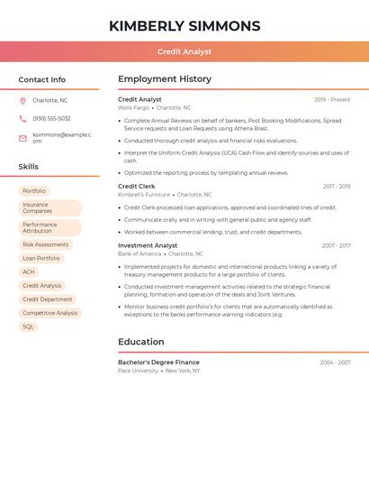 Credit Analyst Resume