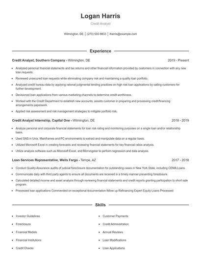 Credit Analyst Resume