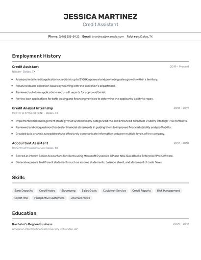 Resume example 2