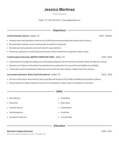 Resume example 1